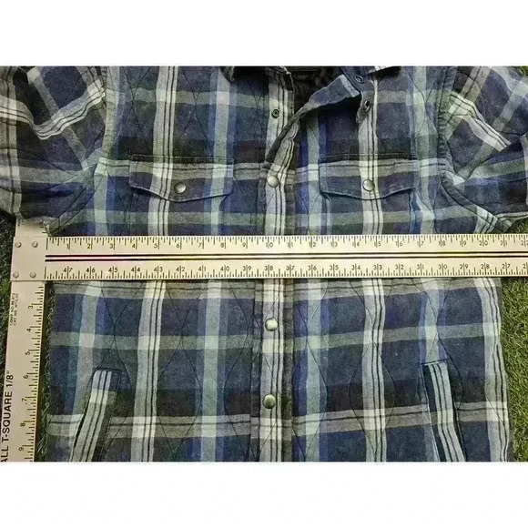 Arizona Jean Co Lined Flannel Plaid Snap Mens Sz Medium Faded Quilted - Picture 6 of 8